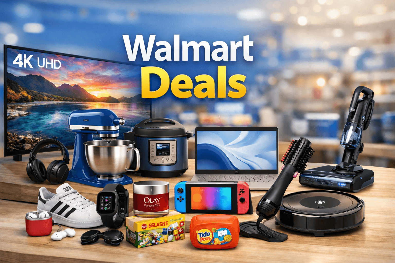 Walmart deals on electronics and home items with visible discounted prices